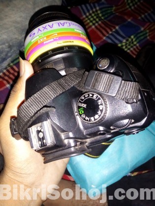 Nikon d3000 with 18-55 mm lens